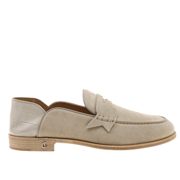 Christian Louboutin No Penny Loafer Beige Suede Leather Size 43 / 10 US New main image 6